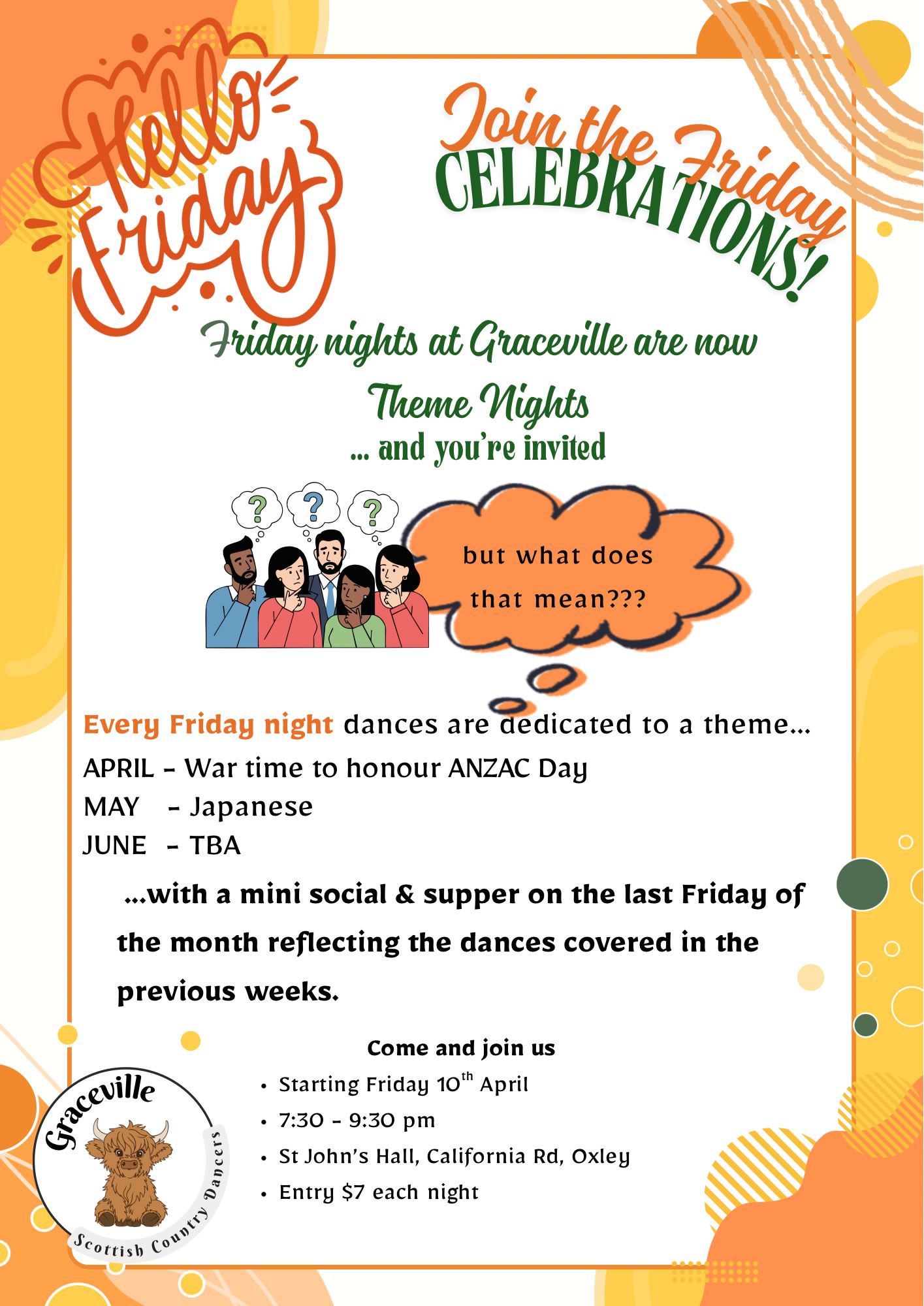 Friday nights at Graceville are now Theme Nights